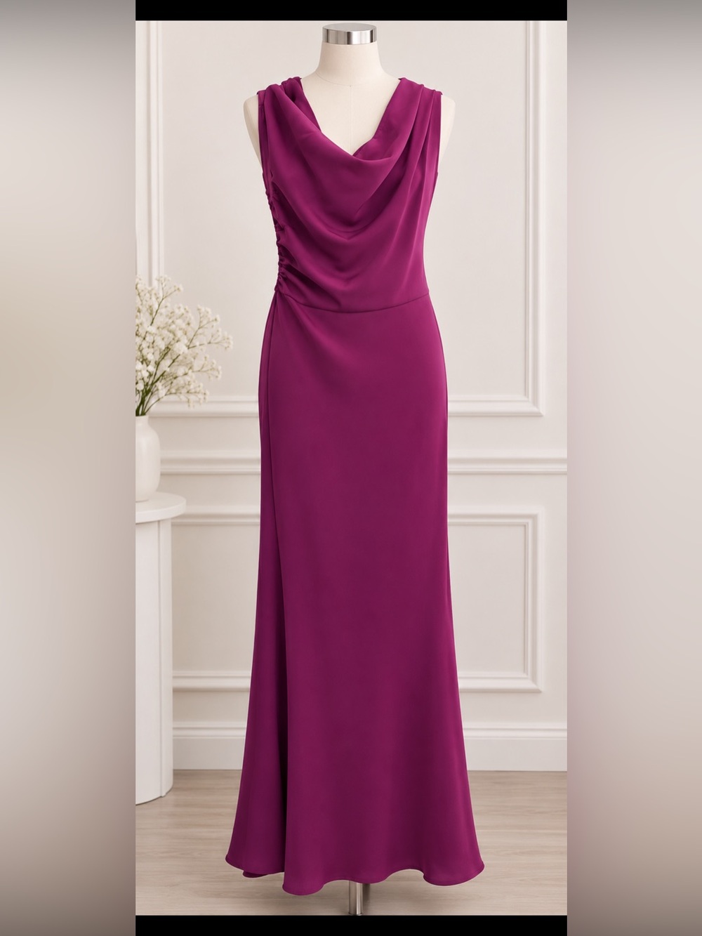 OYS Elegant Fuchsia Column Dress